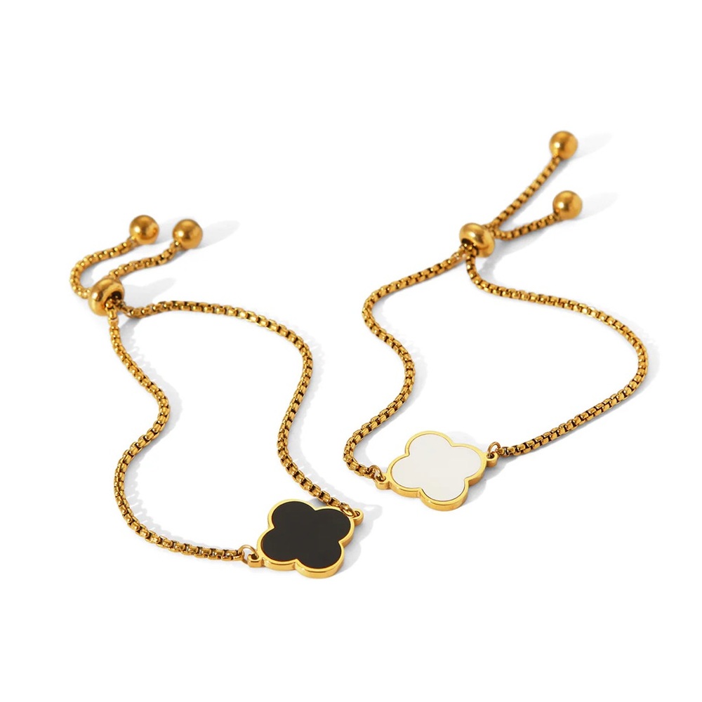 Elegant Gold and Black Flower Bracelet - Picture 5 of 6